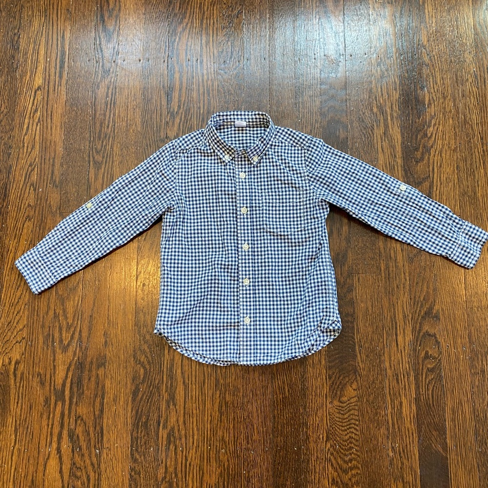 GAP Navy and White Checkered Buttondown shirt